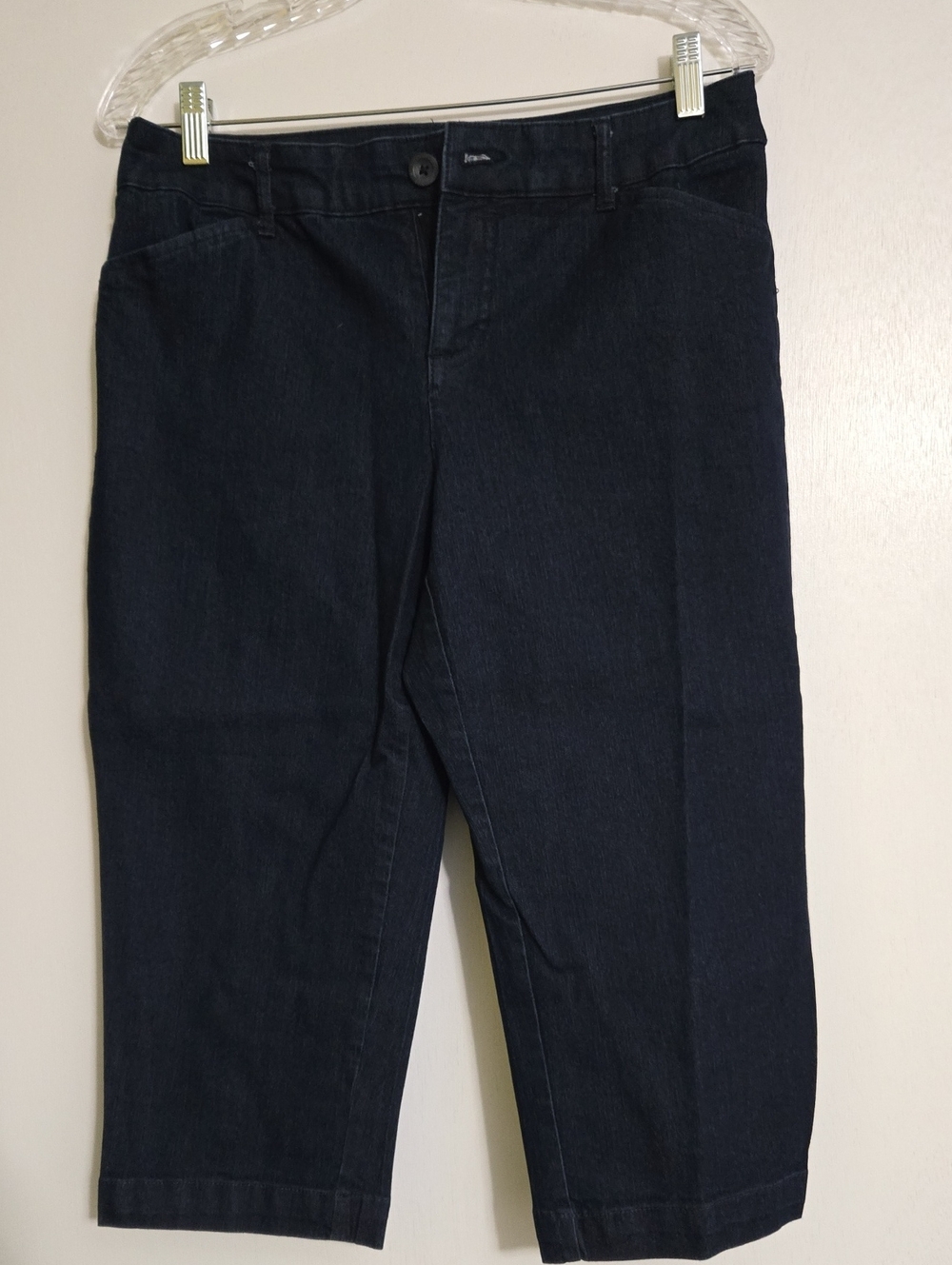 3 Identical Pair St. John's Bay Dark Navy Denim Capri